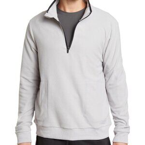 ZELLA MEN'S QUARTER ZIP GLACIAL POLAR FLEECE PULLOVER GRAY NWT